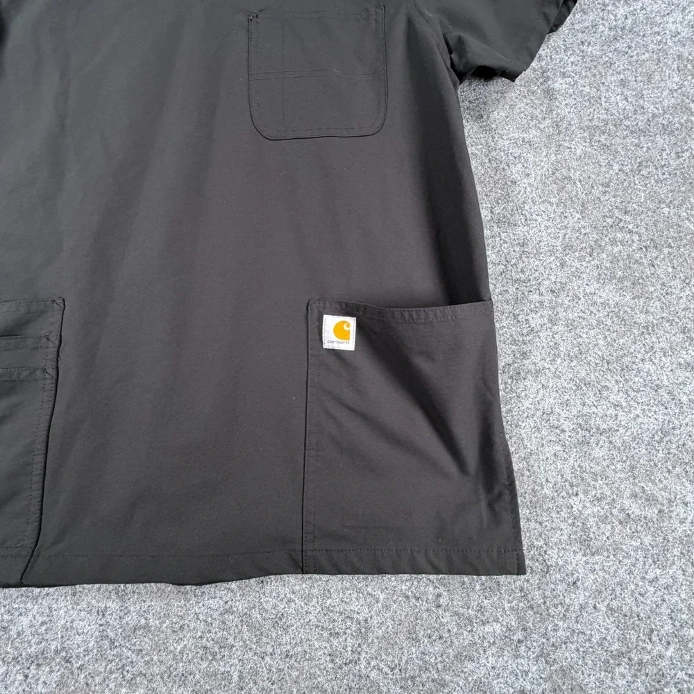 Carhartt Force Essentials V-Neck 6-Pocket Scrub Top Unisex S Black‎ Modern Fit